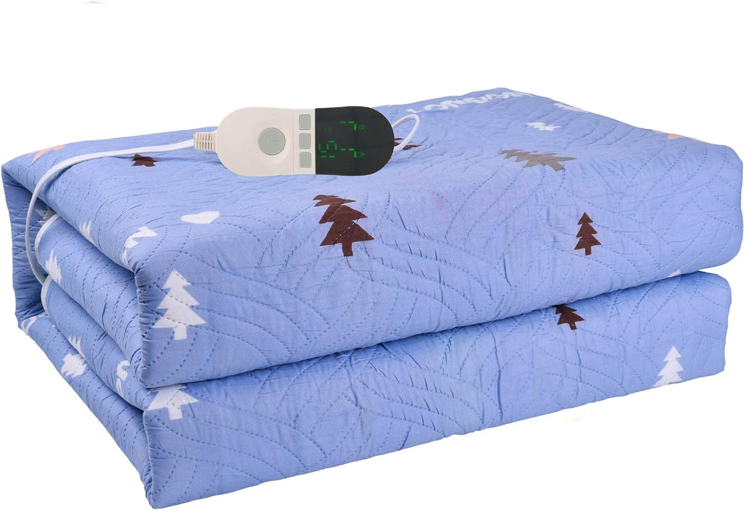 JTJxop Electric Blanket, with 9 Adjustable Temperature Levels, 12 Hours Auto Shut Off, Fast Heating and Machine-Washable, Overheating Protection, for Home Office Use Blue,180x200cm