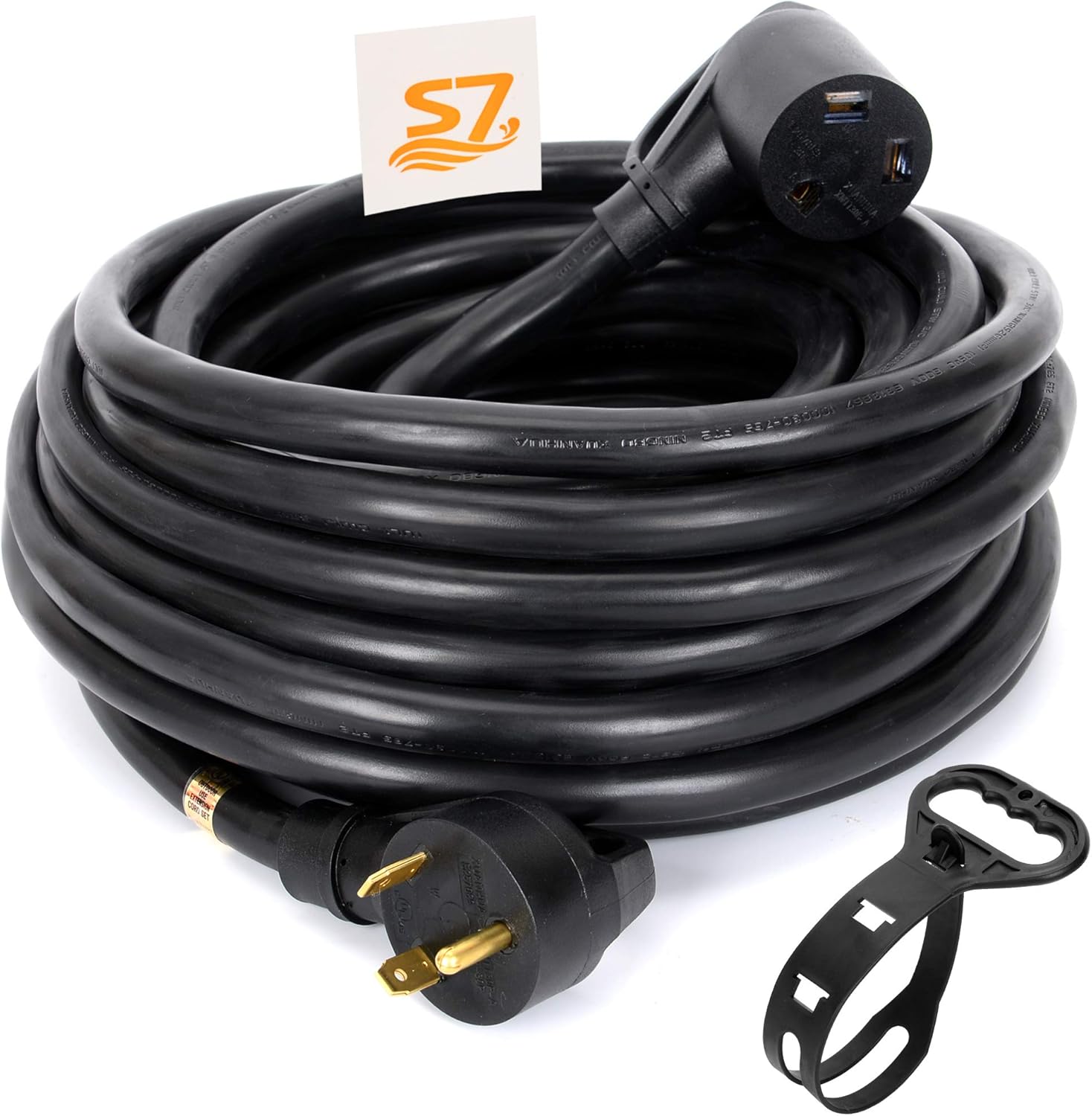 50ft 30Amp Heavy Duty RV Extension Cord, 10 Gauge TT-30P/TT-30R，Extension Cord with Handles Pack of 2