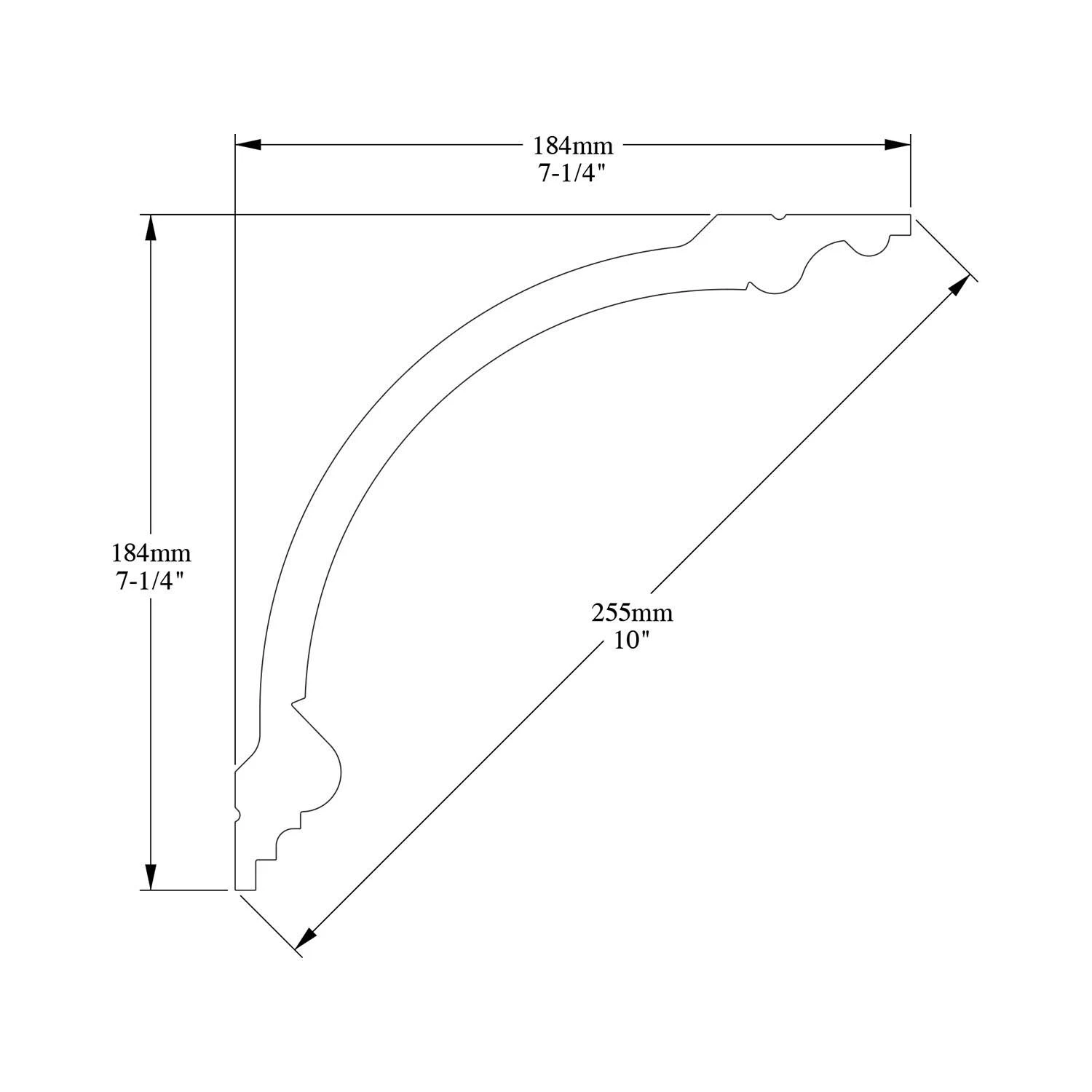 C338A Orac Decor High Density Polyurethane Foam Crown MOULDING Primed White Face 10in x 78-3/4in Long C338 Series
