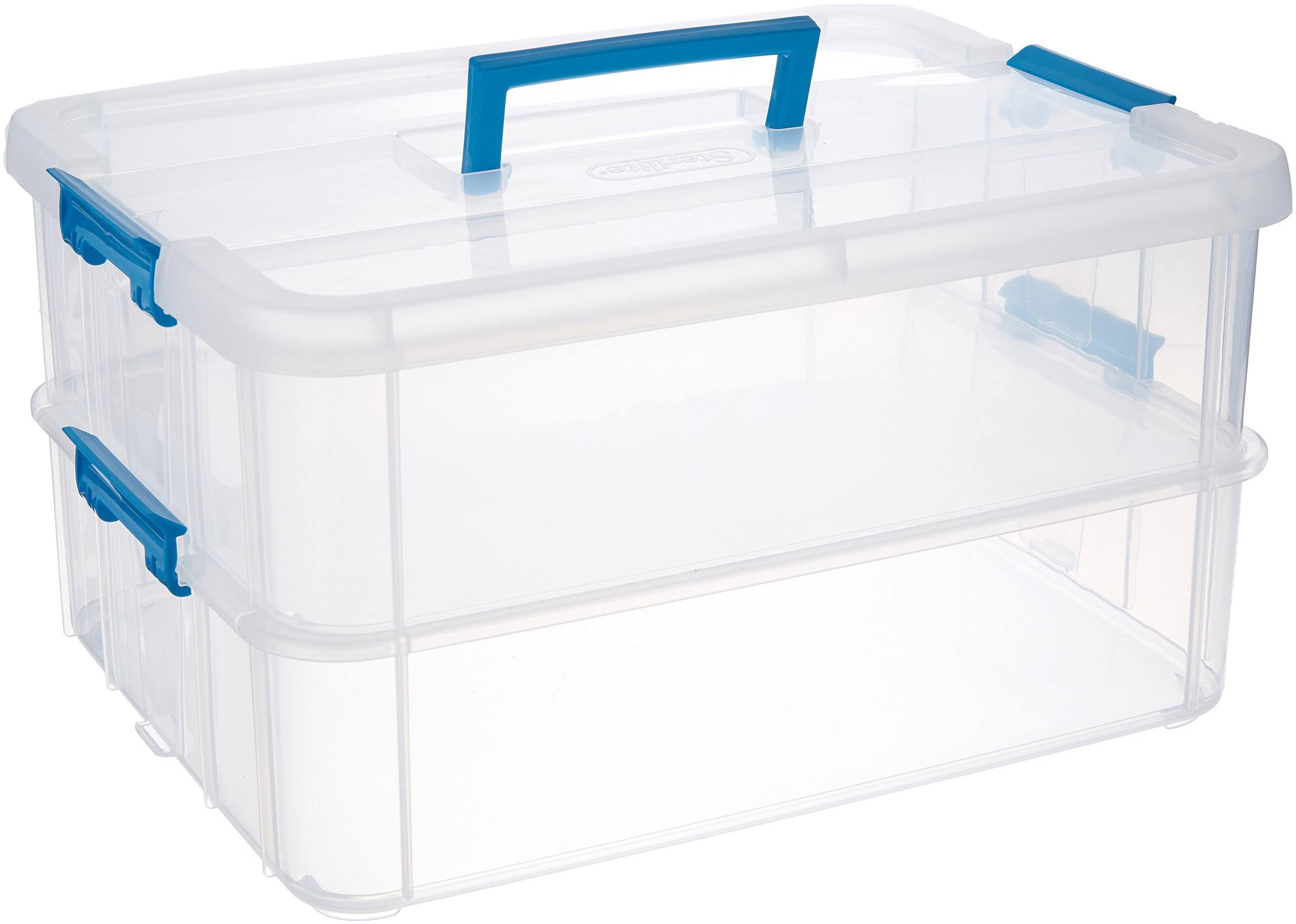 Sterilite 14228604 Stack u0026 Carry 2 Layer Handle Box, 1 - Pack