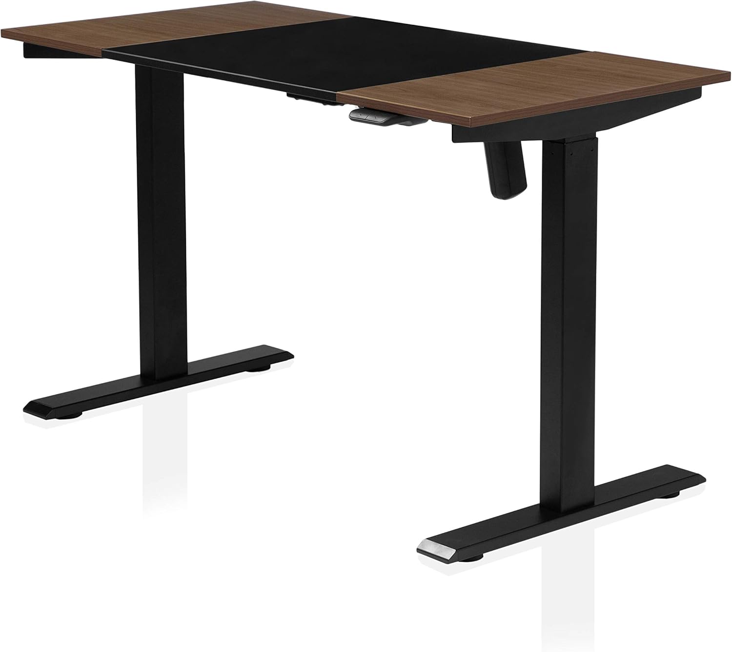 Furniture of America Grant Two-Tone Height Adjustable Electric Office Desk, 47.25-inch, Black and Walnut