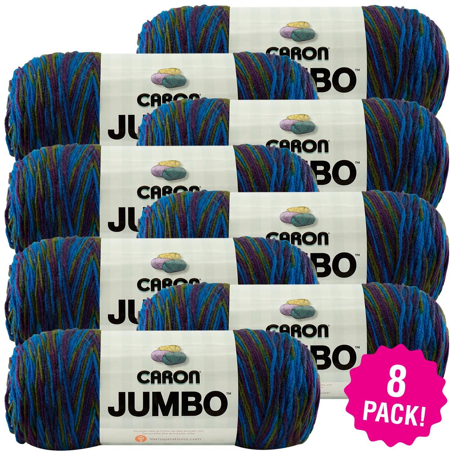 Caron Jumbo Print Yarn - Peacock, Multipack of 8