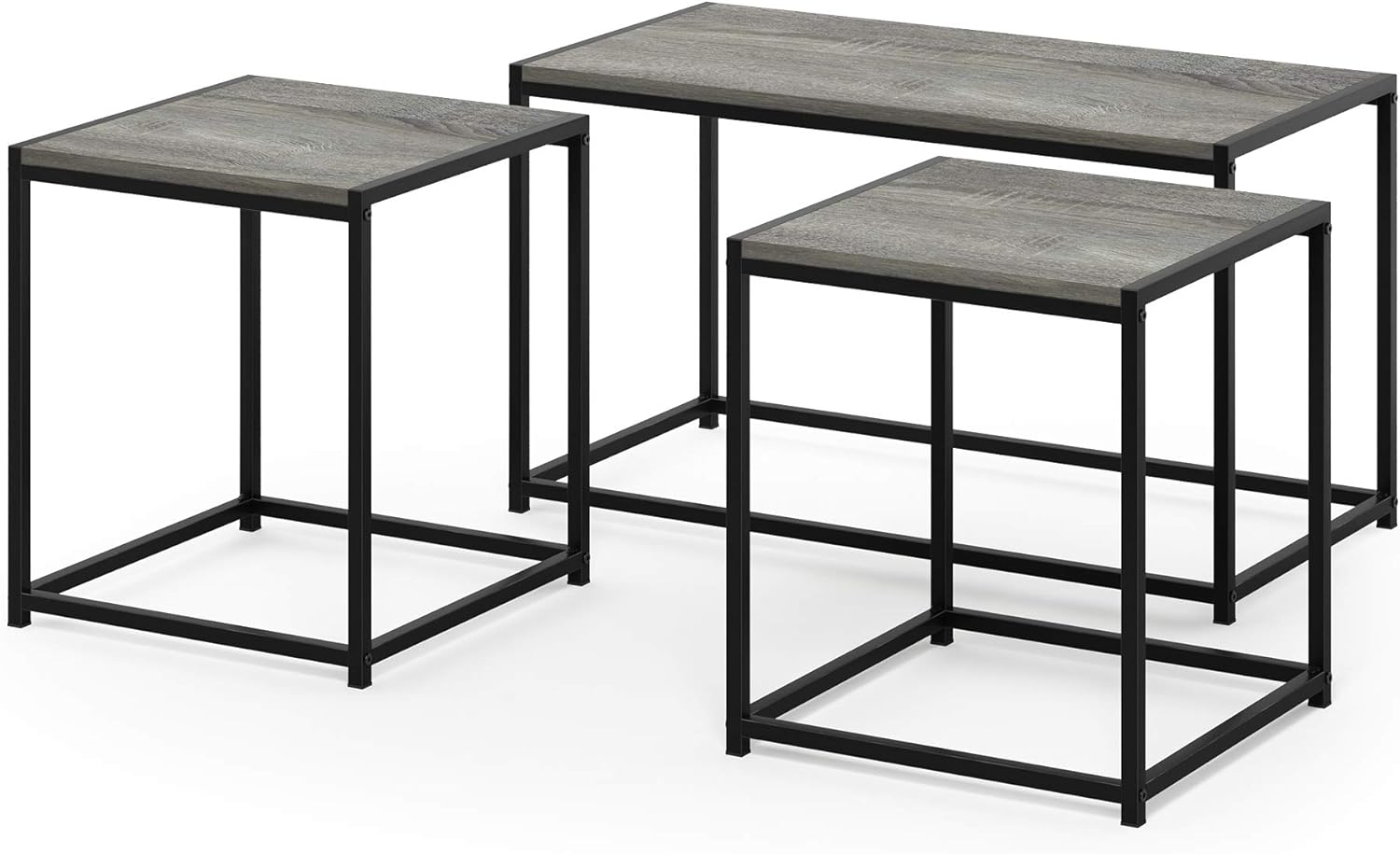 FURINNO Camus Modern Living Room Table Set, Americano Pack of 2