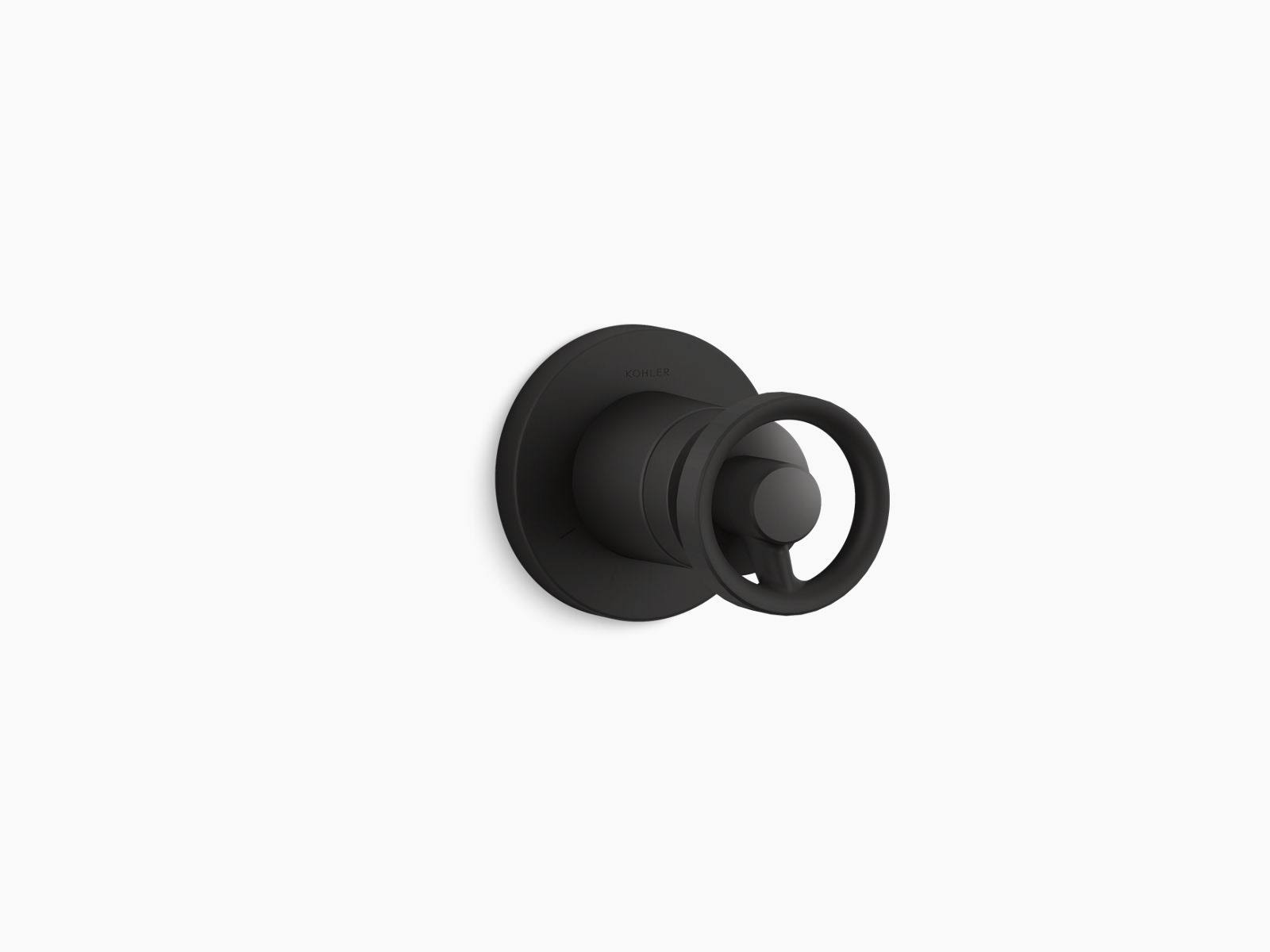 Kohler T78026-9-BL Components TRANSFER Valve Trim with Industrial Handle - Matte Black