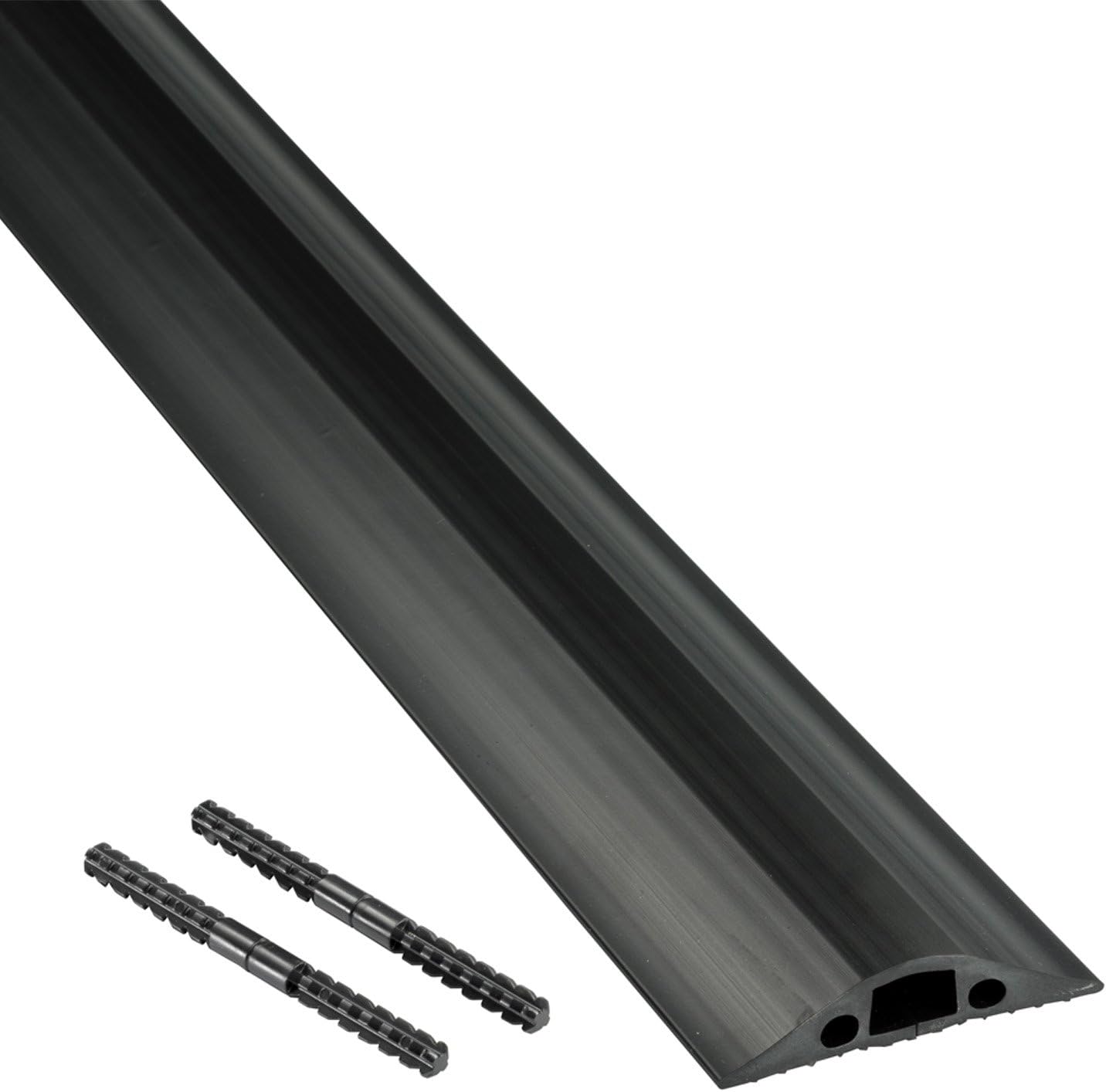 D-Line FC68B/9M Heavy Duty Linkable Floor Cord Cover/Cord Protector | Protect Cords and Prevent a Trip Hazard | 30 Foot Length | Cable Cavity 9/16&rdquo; (W) x 5/16&rdquo; (H) | Black &hellip;