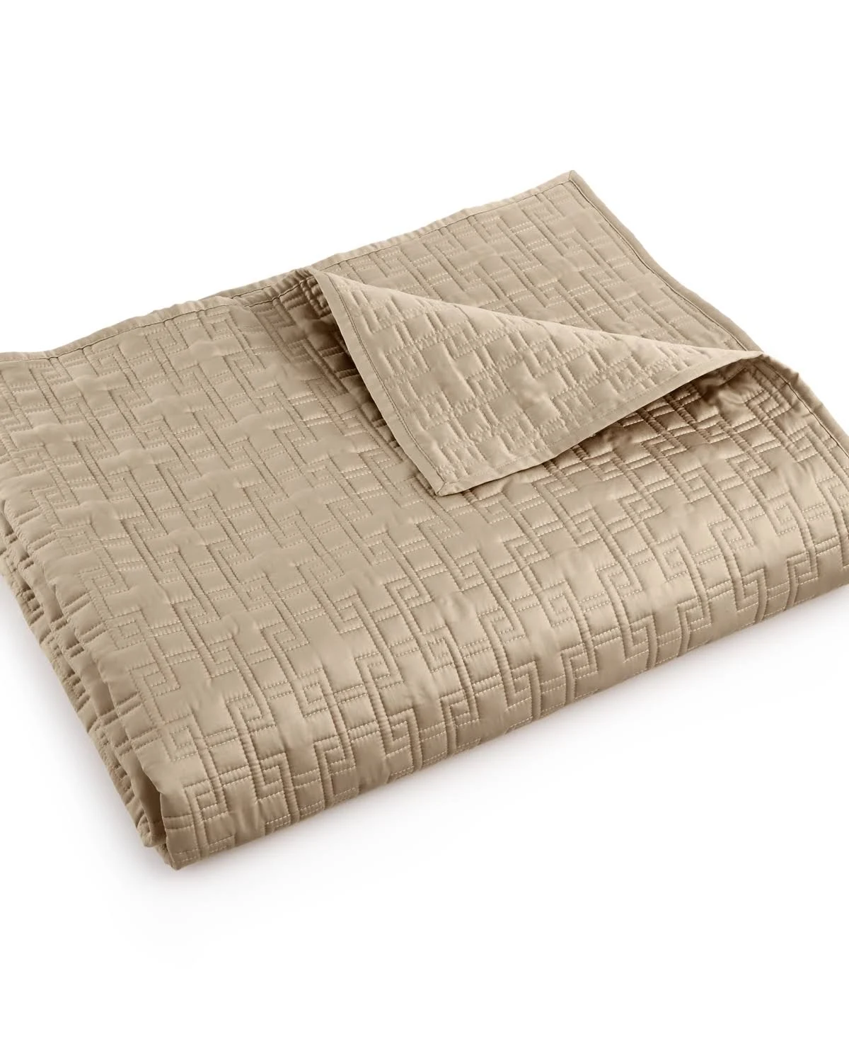 Hotel Collection Embroidered Frame King Coverlet, Created for Macy&s - Champagne