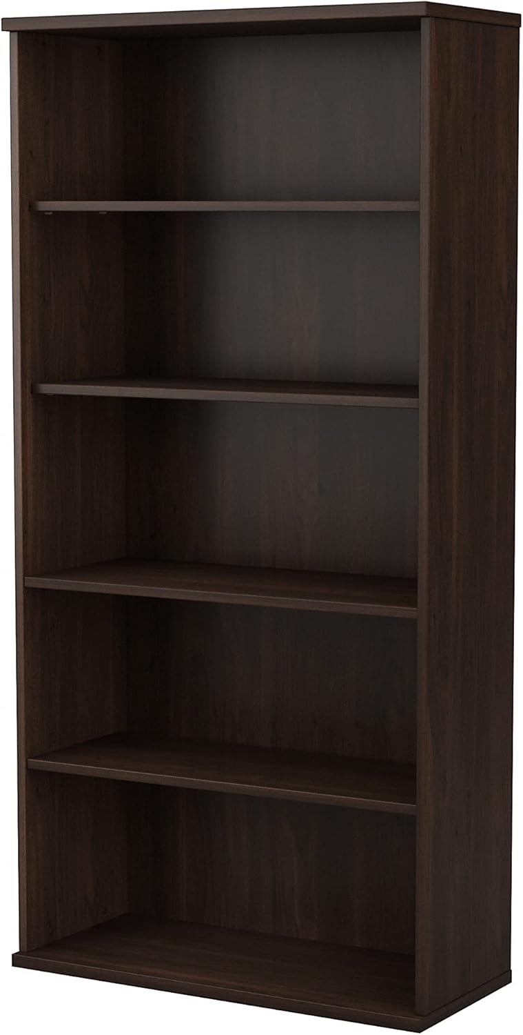 Bush Business Furniture Studio C Tall 5 Shelf Bookcase, Black Walnut