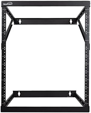 NavePoint 8U/12U/22U Wall Mount Expandable 2 Post Open Frame Height Adjustable Rack