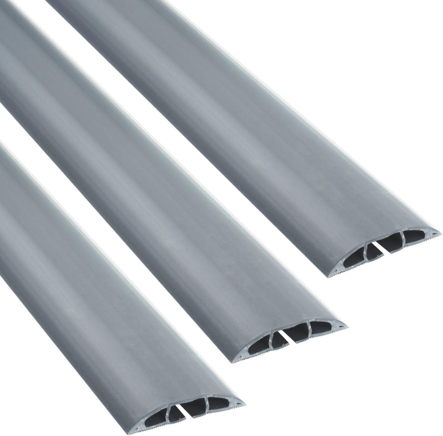 D-Line 6 Foot Floor Cord Cover, Cable Protector Case Pack, CC-1/3PK, Protect Cords and Prevent Trip Hazards, Black (Pack of 3) Pack of 2