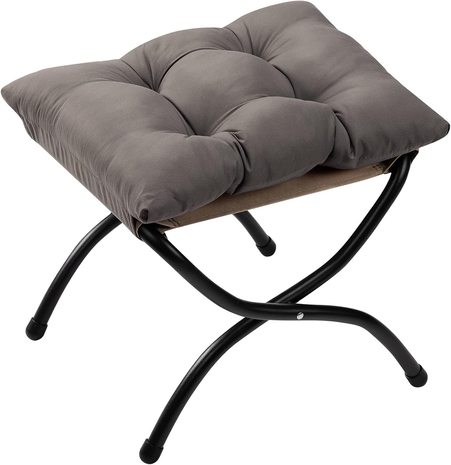 ALIMORDEN Modern Folding Footrest Stool, Small Accent Portable Ottoman, Comfortable Metal Cotton Anti-Slip Footstool, (L) 18.5