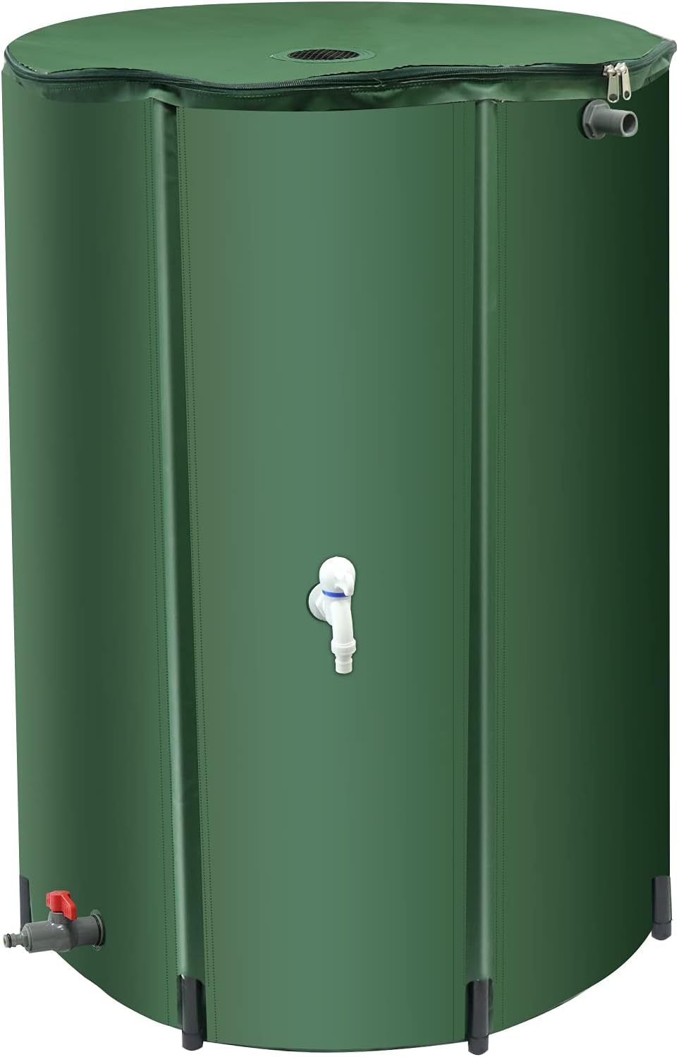 BreeRainz 100 Gallon Collapsible Rain Barrel with Spigots, 100 Gal Foldable Rainwater Barrel, Rain Water Barrel Collector for Downspout, with Filter Overflow Valve Kit (Green) (ta122u) Pack of 2