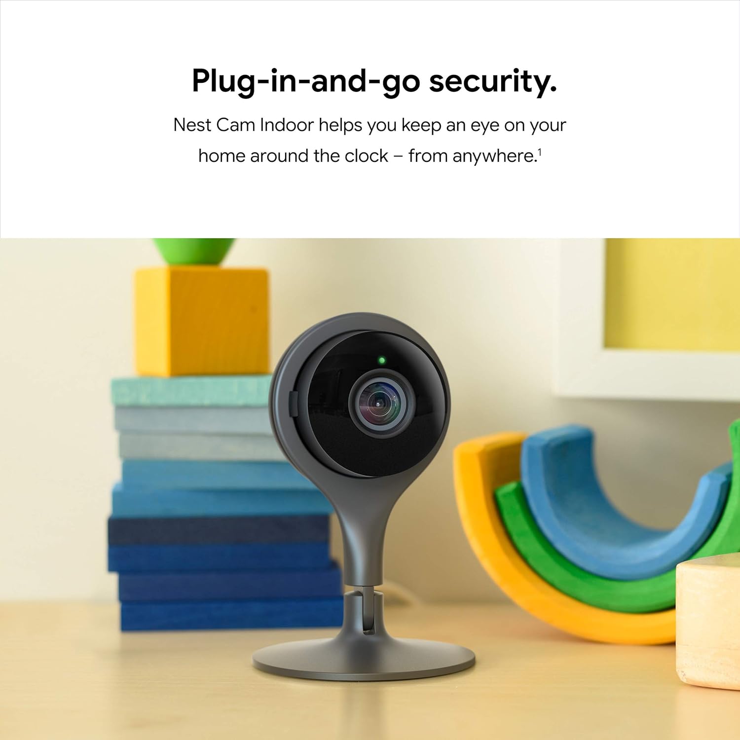 Google Nest Cam Indoor - Wired Indoor Camera for Home Security - Control with Your Phone and Get Mobile Alerts - Surveillance Camera with 24/7 Live Video and Night Vision Pack of 2