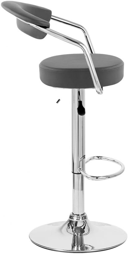 Modern Home Zool Contemporary Adjustable Faux Leather Barstool - Black Licorice