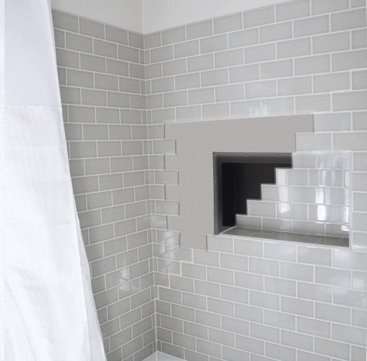 Uni-Green Shower Niche Ready for Tile Flapped Over Designed Shower Shelf Insert 16X28 (UGRN1628) Pack of 2