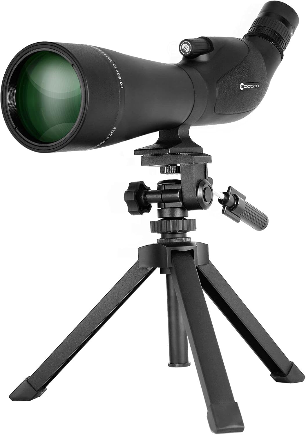 EACONN 20-60x80 Spotting Scope with HD Glass, BAK4 Prism, FMC Optics-IPX7 Waterproof Spotting Scopes for Target Shooting, Hunting, Bird Watching-with Tripod, Digiscoping Phone Adapter