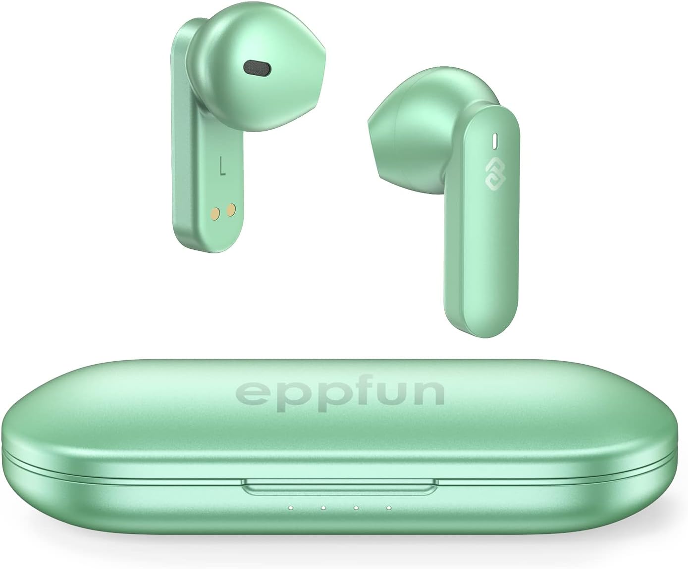 eppfun True Wireless Earbuds Bluetooth in-Ear Headphones, Qualcomm AptX-Adaptive Built in Mic Headset, Premium Deep Bass Earphones, Black