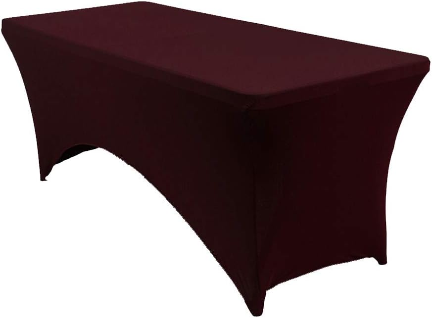 mds Pack of 20 Rectangular Stretch Spandex Table Cover 4Ft Fitted Spandex Tablecloths for Wedding Decorations Table Toppers - White (4 ft)