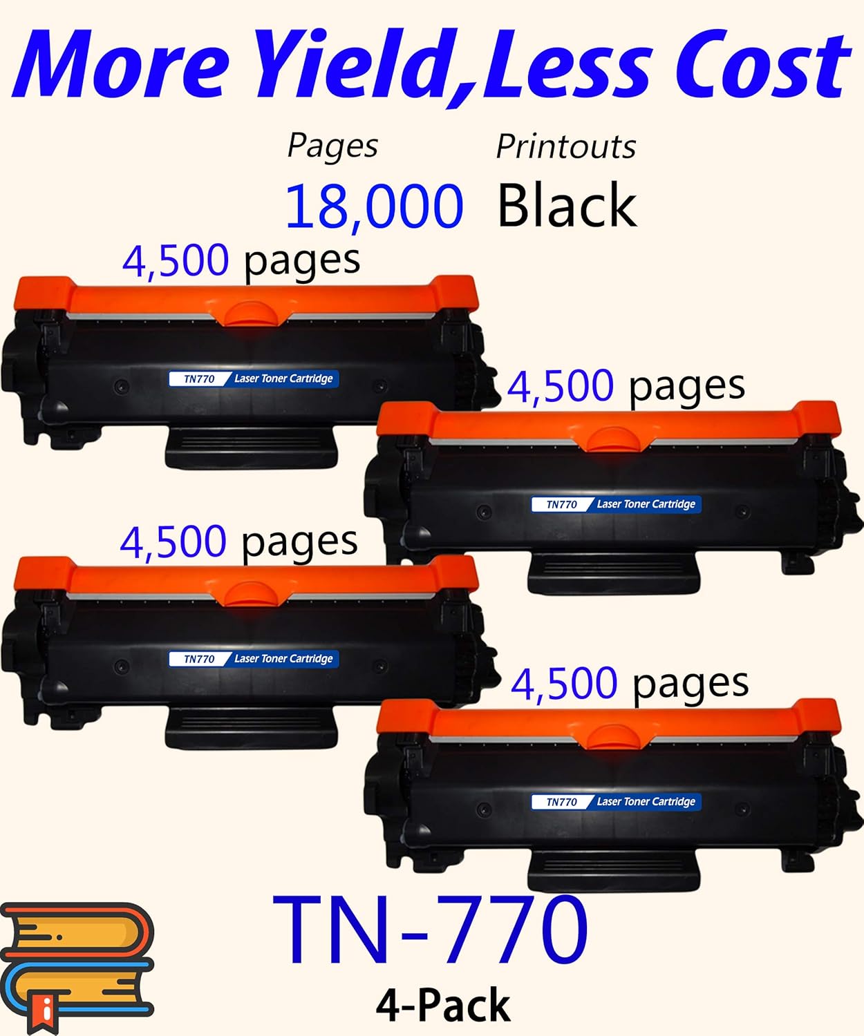 (4-Pack, High Yield, Black) ColorPrint Compatible TN770 Toner Cartridge Replacement for Brother TN-770 TN 770 TN760 TN730 Work with HL-L2370DW HL-L2370DWXL MFC-L2750DW MFC-L2750DWXL Printer Pack of 2