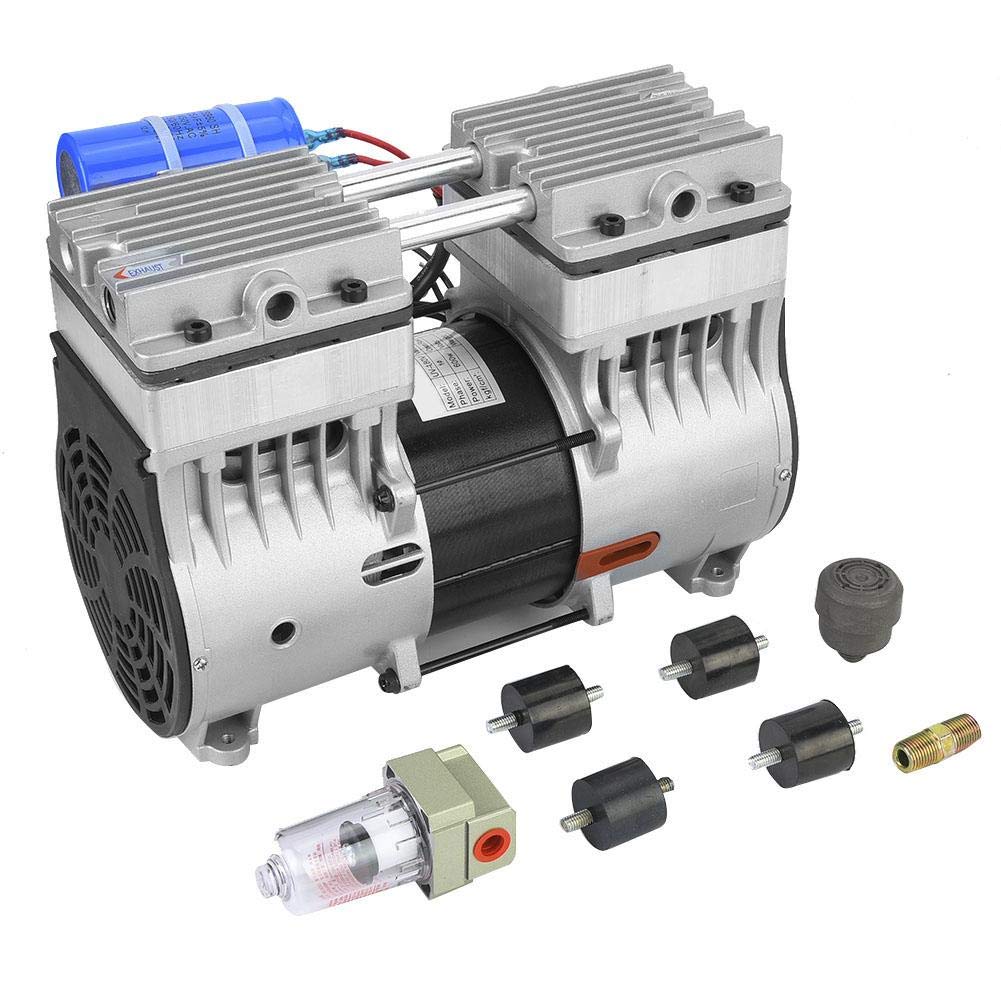 Vacuum Pump, 220V 600W 160L/Min Oil Free Vacuum Pump with Filter and Foot Pad, Professional Low Noise Oilless Vacuum Pump Kit for Semiconductor Automation Equipment
