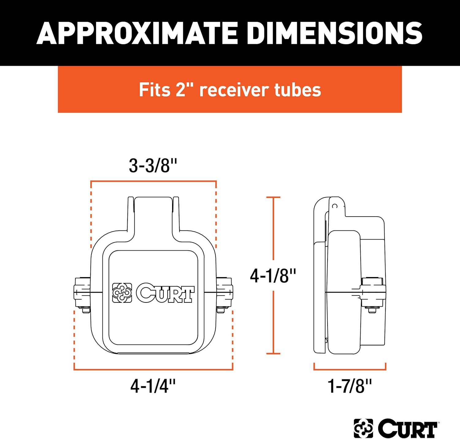 CURT 58265 Protective GMC MultiPro, Chevy Multi-Flex Tailgate Sensor for Towing Accessories, 2-Inch Receiver Hitch Cap