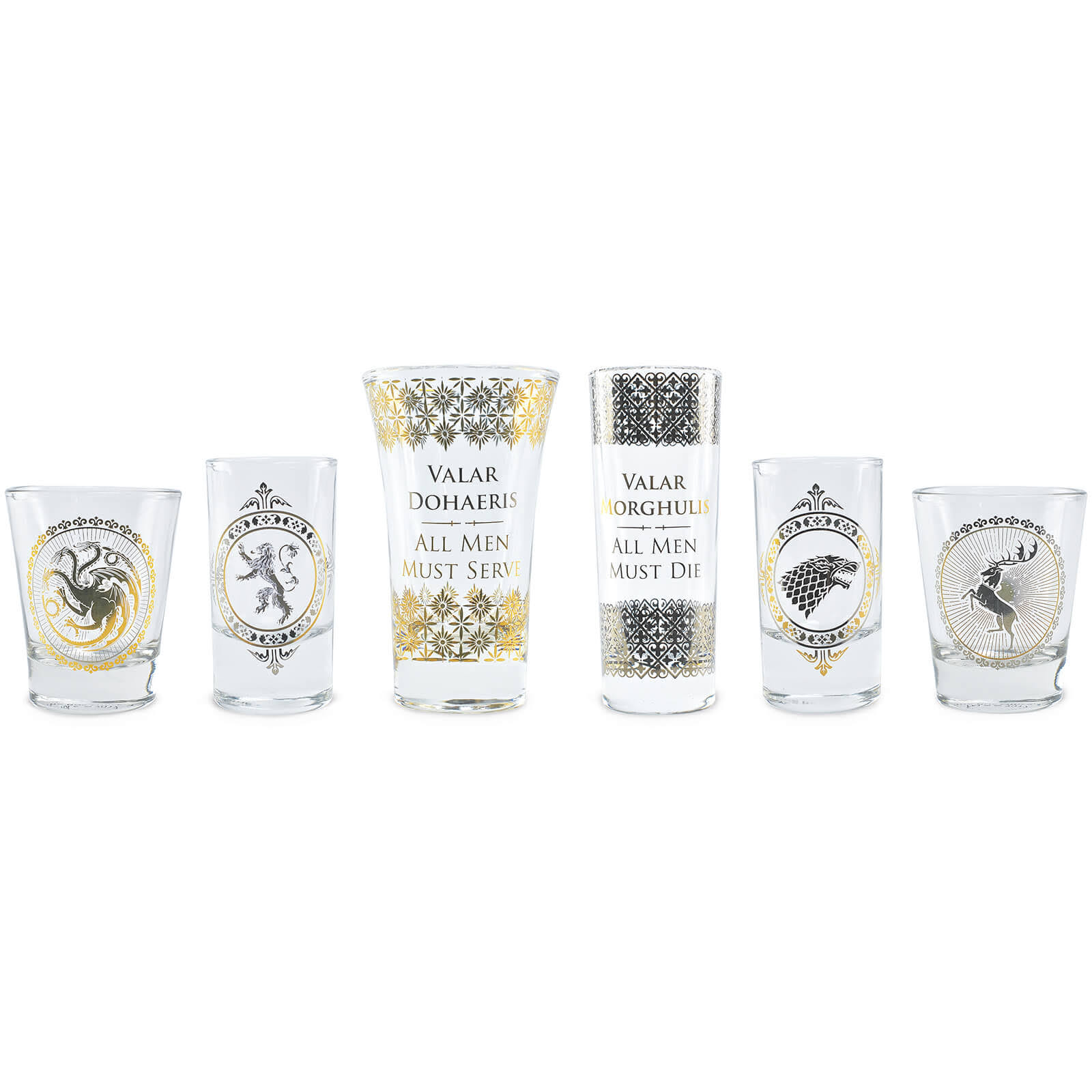 Game of Thrones - Black and Gold Premium Glass Set