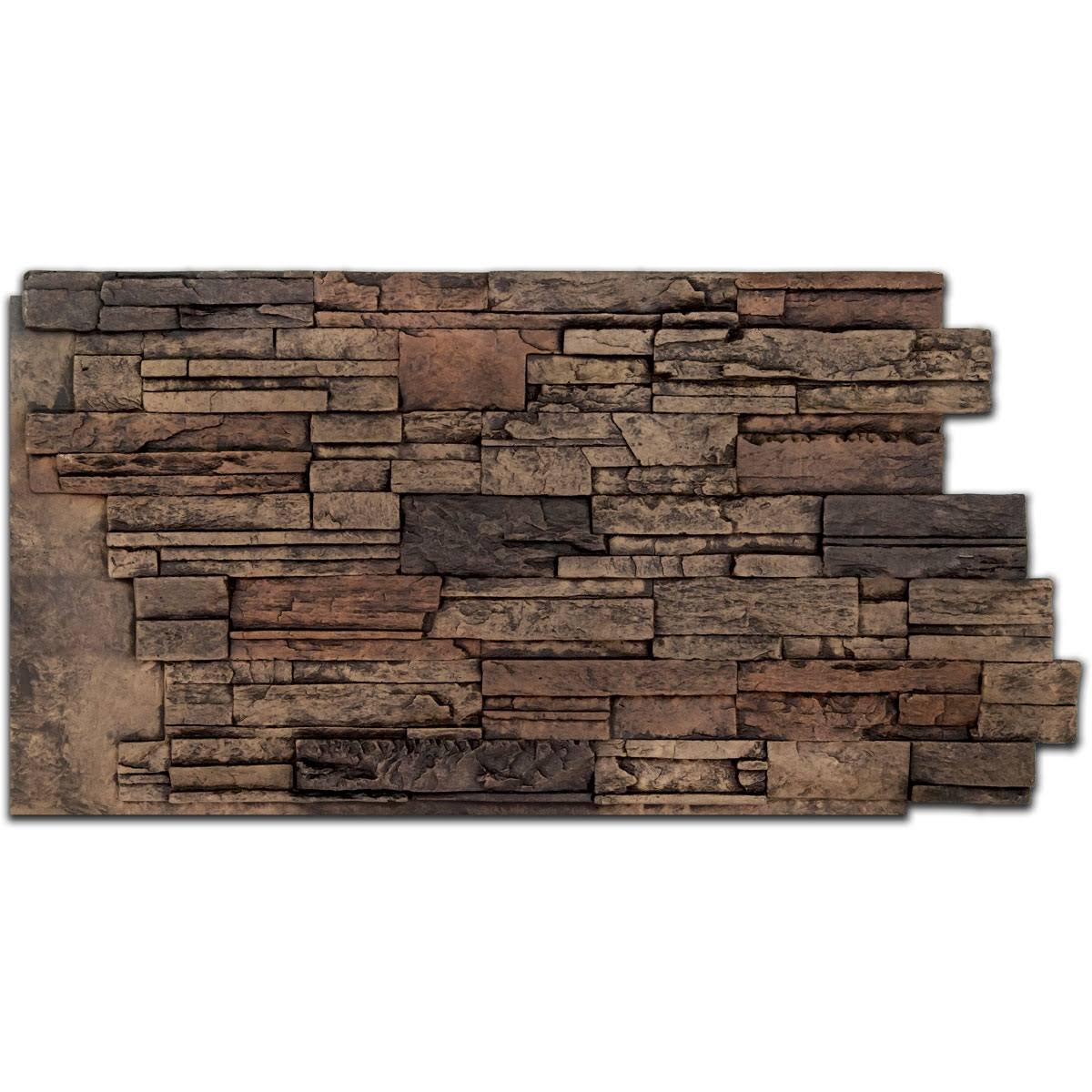 Ekena Millwork PN201NRJV 48x22W x 25x22H x 1 1/2x22D Dry Stack Endurathane Faux Stone Siding PANEL, Java