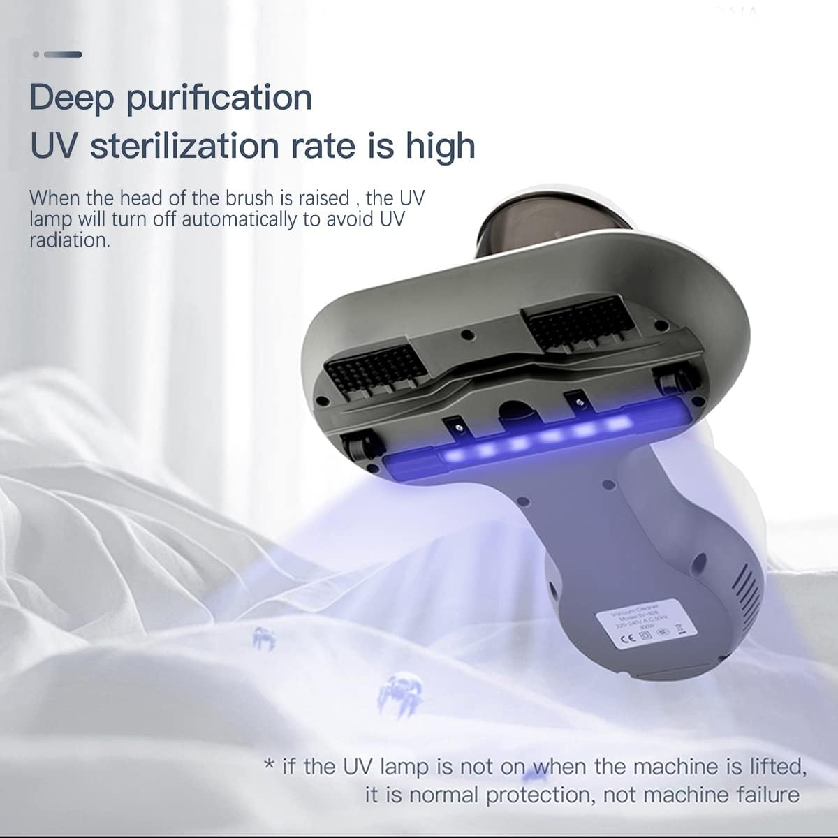 Mattress Vacuum Cleaner, Vacuum Cleaner with 11KPa Powerful Suction Handheld UV Vacuum Effectively Clean Up Bed, Pillows, Cloth Sofas, and Carpets