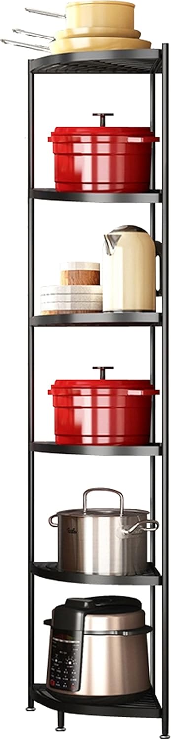 Kitchen Corner Shelf Rack, Multi-Layer Pot Rack Storage Organizer Stainless Steel Shelves Shelf Holder (6 Tier)