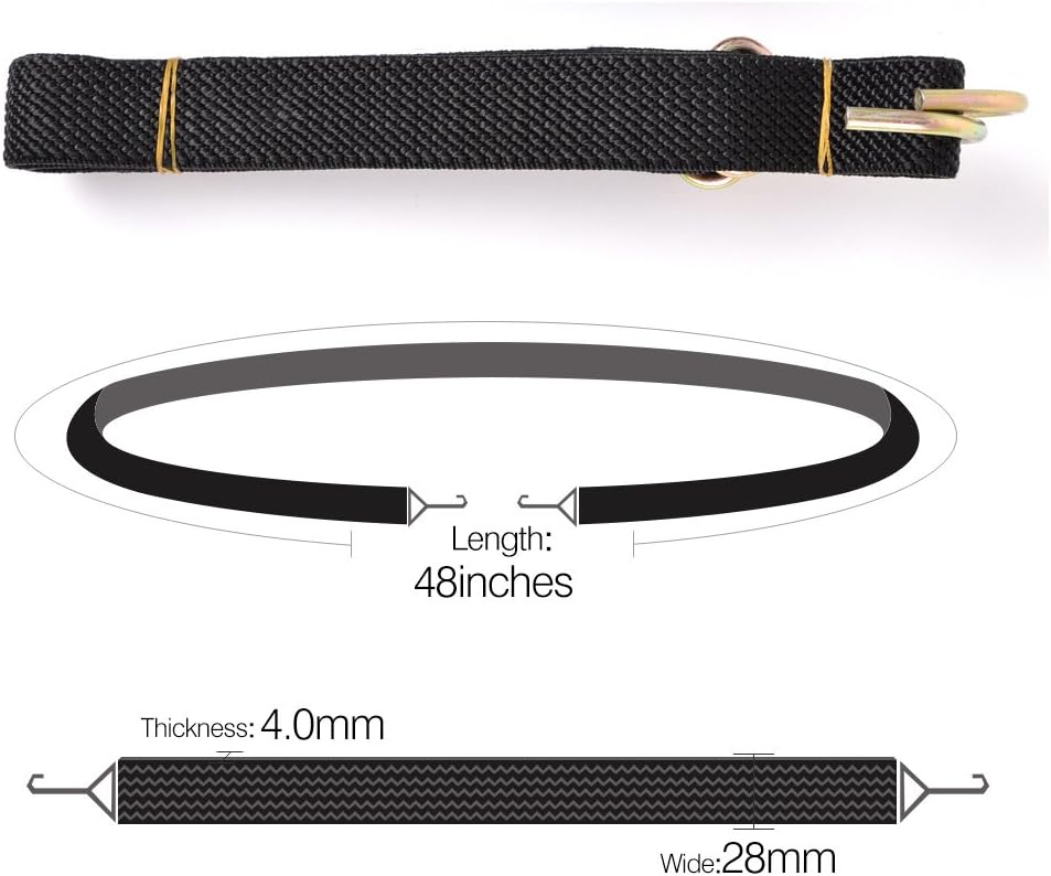 Marcobrothers Flat Bungee Cords Elastic Straps with Hooks，Heavy Duty Bungee Cord (48 inch X 2, Black)