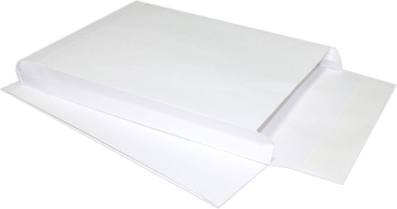 10 x 13 x 1 1/2 Expansion Envelopes - 18lb. Tyvek - White - Pack of 100 - Printed or Plain Envelopes