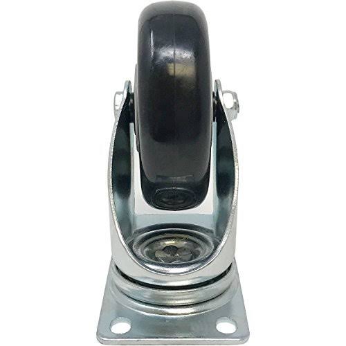 12 Pack Caster Wheels Swivel Plate No Brake (3 inch Plate), Black