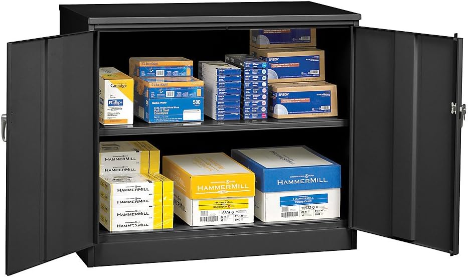 Tennsco Storage Cabinet - 36X18x30 - Unassembled - Black - Black