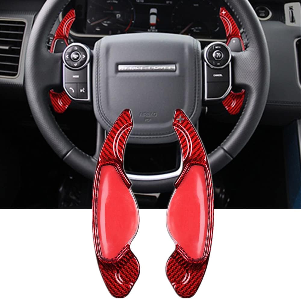 Carbon-Fiber Paddle-Shifter Extension for Land-Rover Jaguar - Paddle Shifter Cover,Car Refitting Decoration Accessories,for Land Rover Jaguar XF XE XJ F-PACE F-Type (Black) Pack of 2