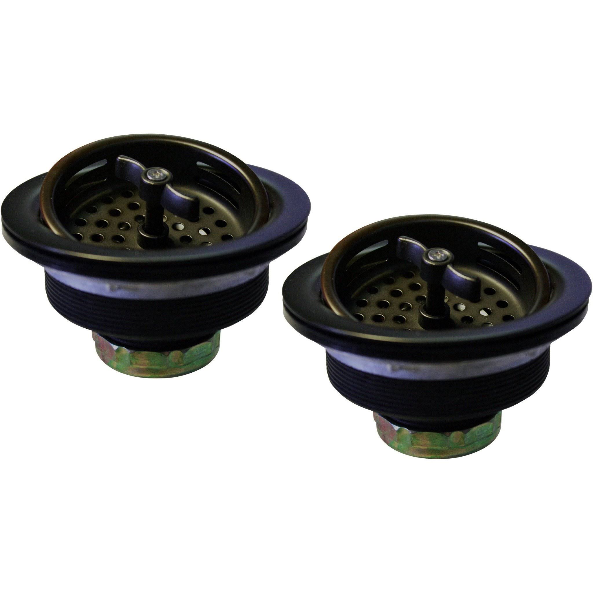 Westbrass Two Wing Nut Style Large Kitchen Basket STRAINER | Black | D2135-62