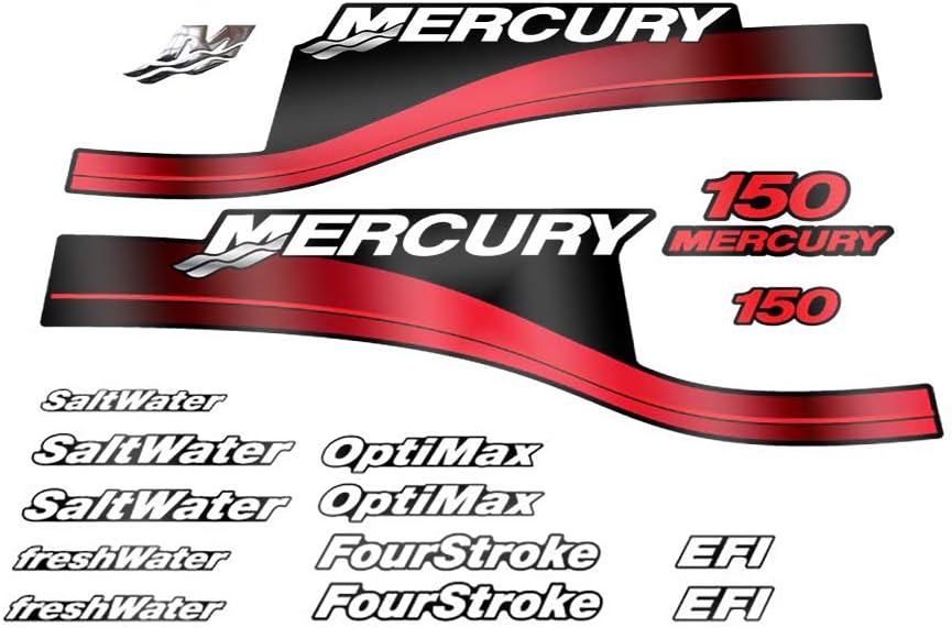 411 Decals Aftermarket Replacement for Mercury 150 (1999-2004) Outboard Decal (Sticker) Set Pack of 2