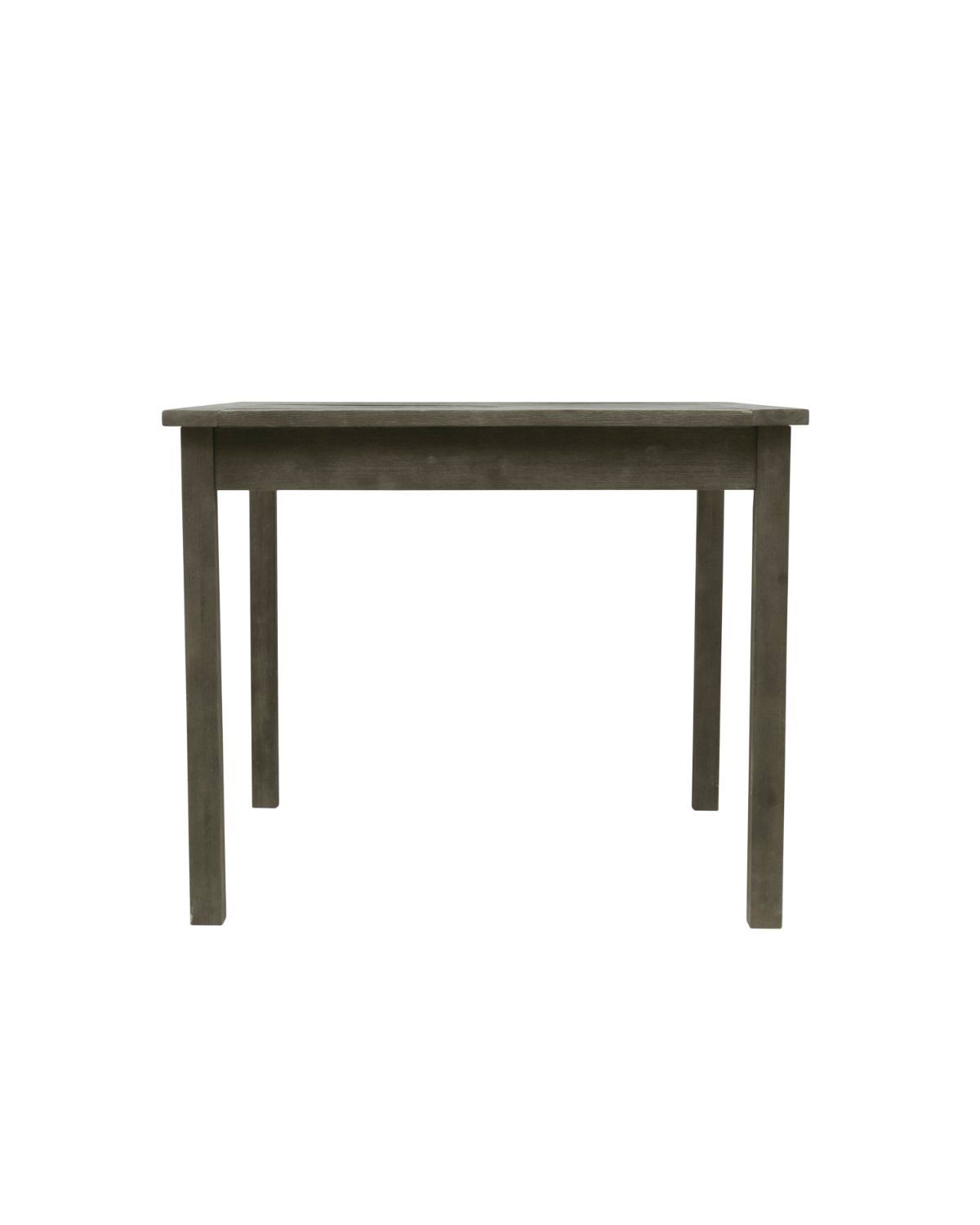 35x22 Gray Hand Scraped Wood Finish Square Outdoor Furniture Patio Dining Stacking Table