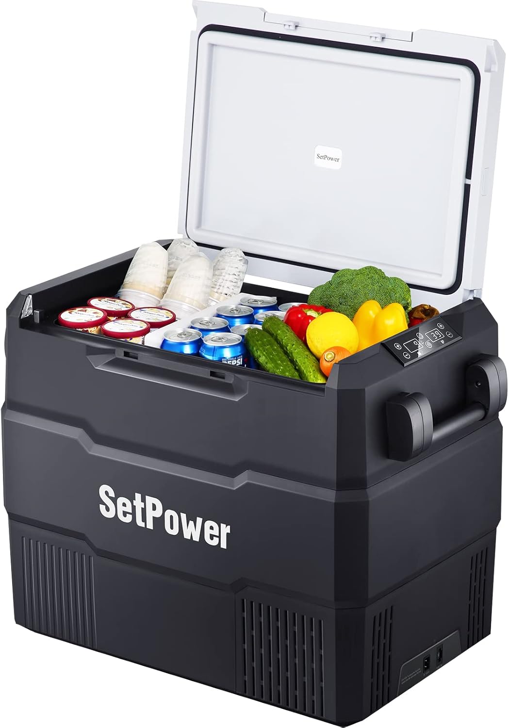 SetPower RV60D Portable Fridge Freezer, 12 Volt Refrigerator for Car & Home Use, Car Refrigerator, Portable Fridge Portable Freezer Flexible Dual Zone Design, Ideal for Outdoor Living, 0℉-50℉, 12/24V DC and 110-240V AC