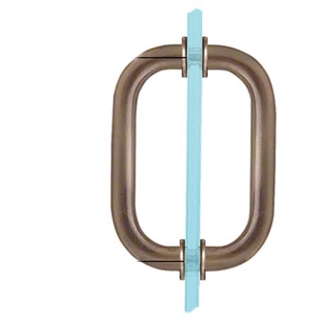 CRL SPH6ABRZ Antique Bronze 6x22 Back-to-Back Solid Brass 3/4x22 Diameter Pull Handles with Metal Washers Shower Door Hardware