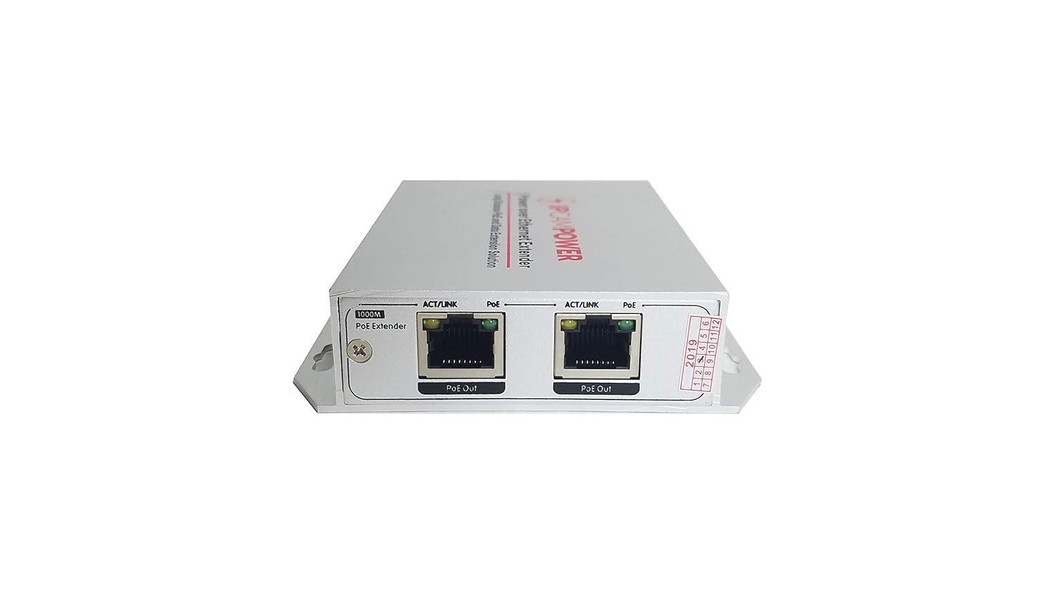 IPCamPower POE Powered 2 Port Switch & Network Cat5 Cat6 Midspan Cable Range Extender Passthrough Repeater for IP Cameras Pack of 2