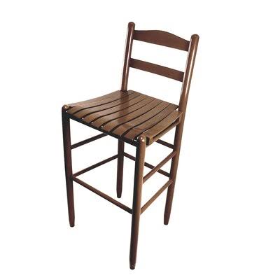 Pellegrin Ladderback 30x22 Patio Bar Stool Gracie Oaks Frame Color: Woodleaf Hickory