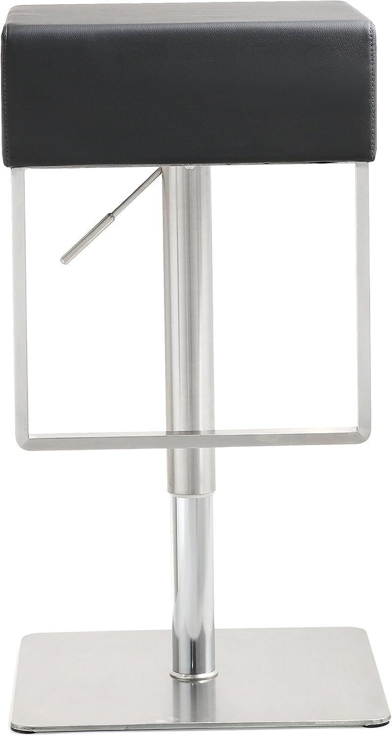 Tov Furniture Seville Stainless Steel Barstool, Black