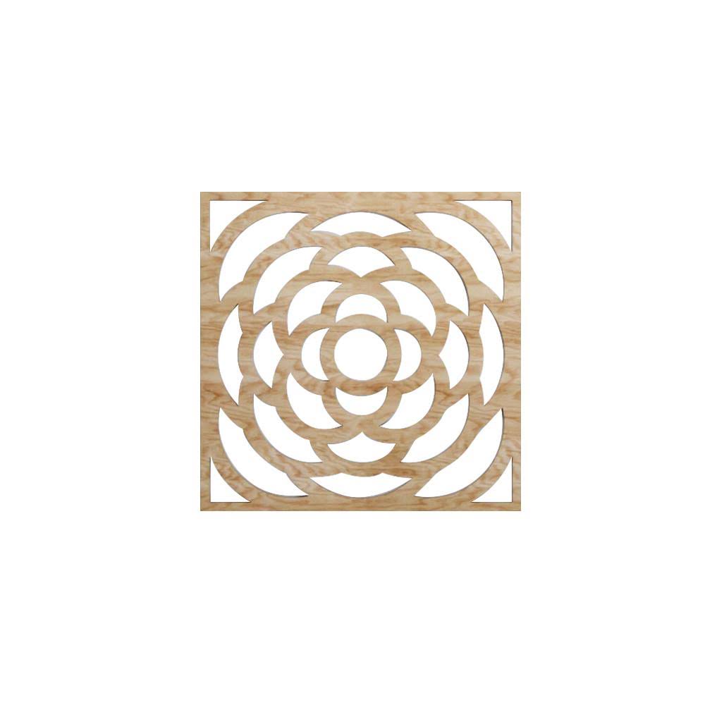 Ekena Millwork 11-3/8 in. x 11-3/8 in. x 1/4 in. Red Oak Small Edinburg Decorative Fretwork Wood Wall Panels (10-Pack)