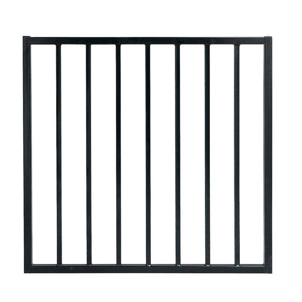 US Door u0026 Fence Pro Series 2.75 ft. x 3.6 ft. Black Galvanized Steel Fixed Flush Top Fence Gate