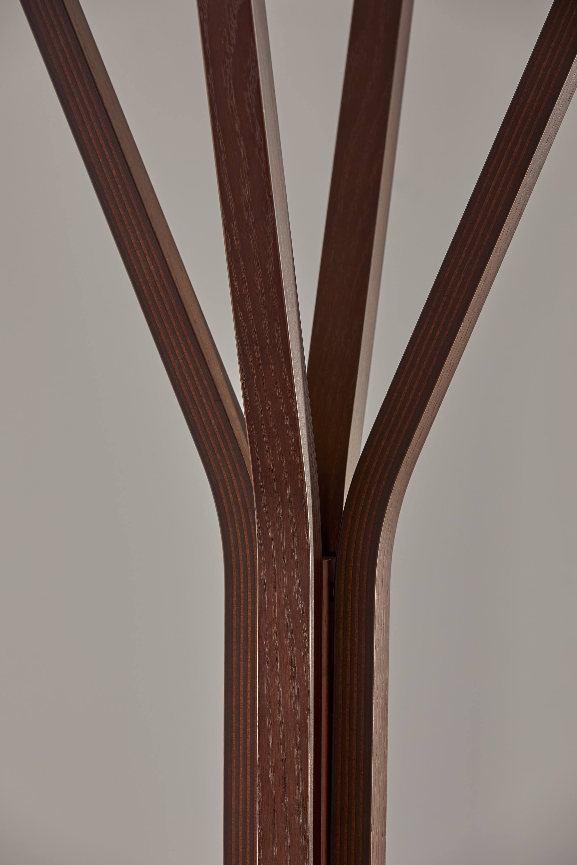Adesso Toby - Coat rack - 4 hooks - plywood - walnut oak wood veneer