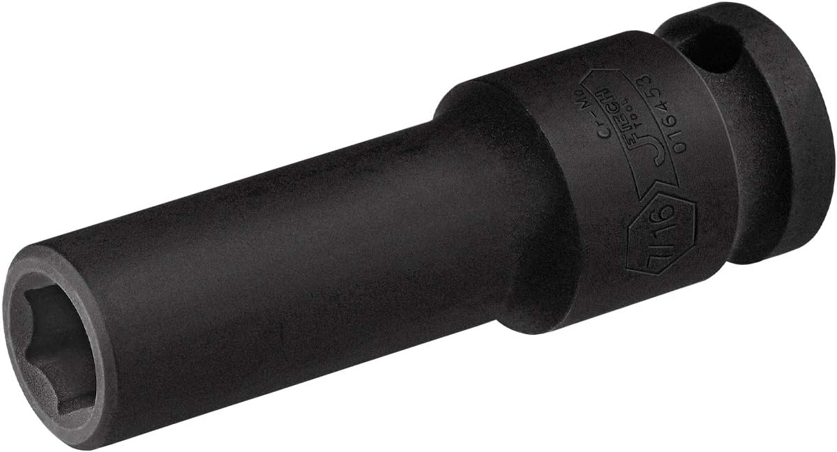 Jetech 1/2 Inch Drive 7/16 Inch Deep Impact Socket, Made with Heat-Treated Chrome Molybdenum Alloy Steel, 6-Point Design, SAE