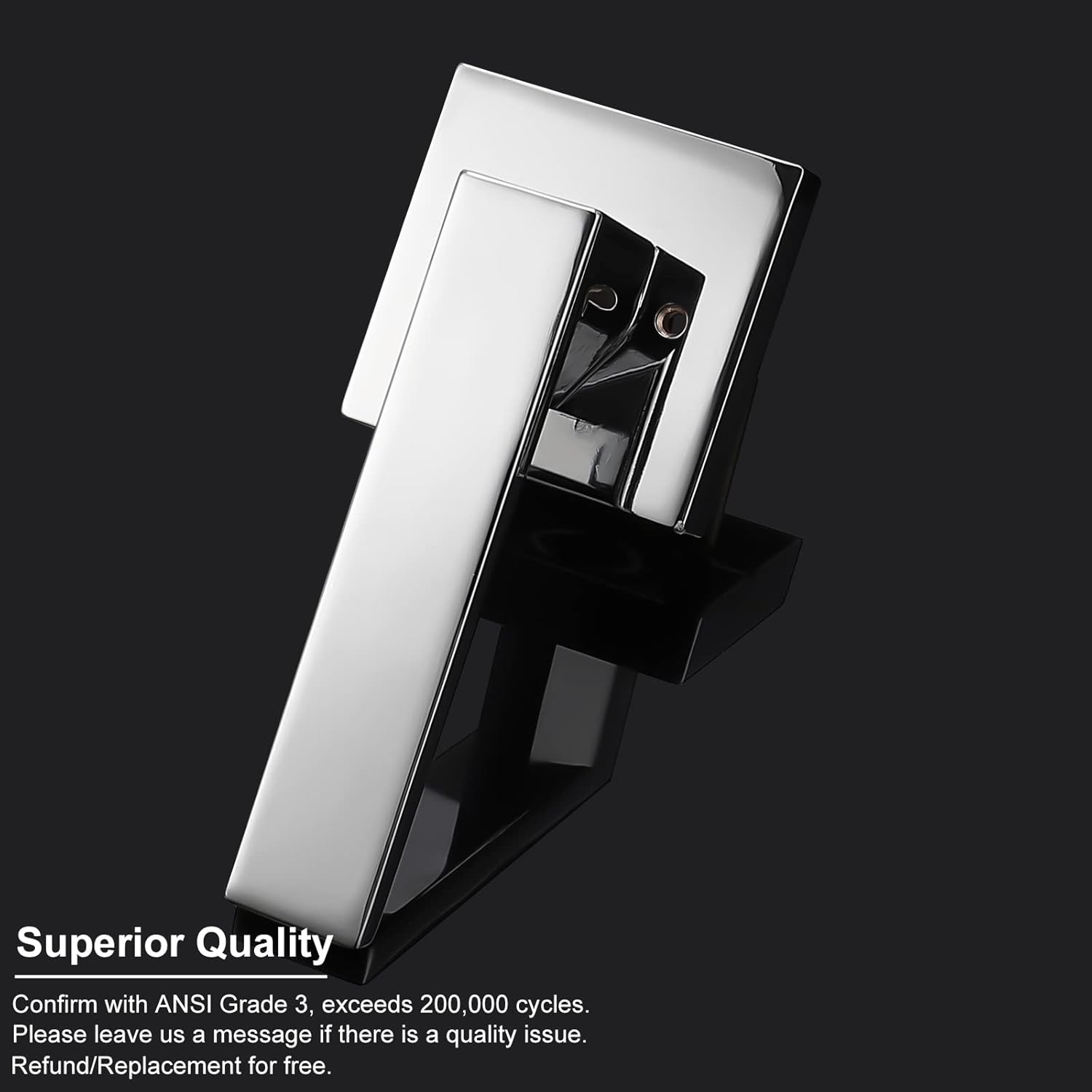 10 Pack Half Dummy Door Levers Polished Chrome Keyless Door Handles Interior for Closet Hallway, Heavy Duty Square Single Side Pulls