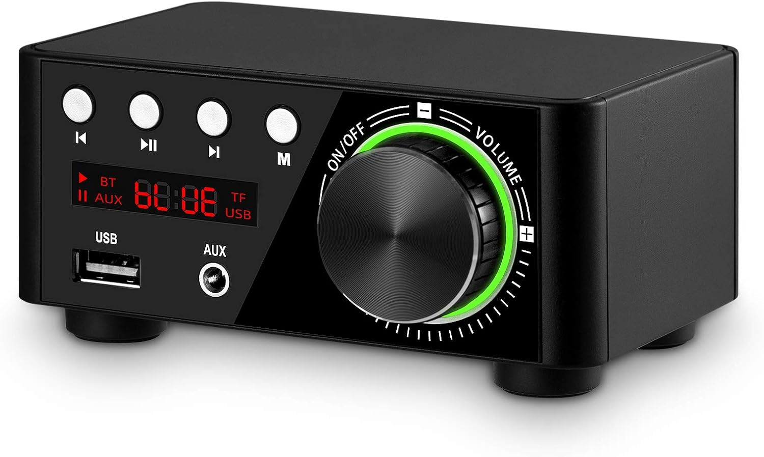 Nobsound 100W Mini Bluetooth 5.0 Power Amplifier Hi-Fi Stereo Class D Audio Amp 2.0 Channel Wireless Receiver Lossless Music Player TF USB Home Speaker (Black) Pack of 2