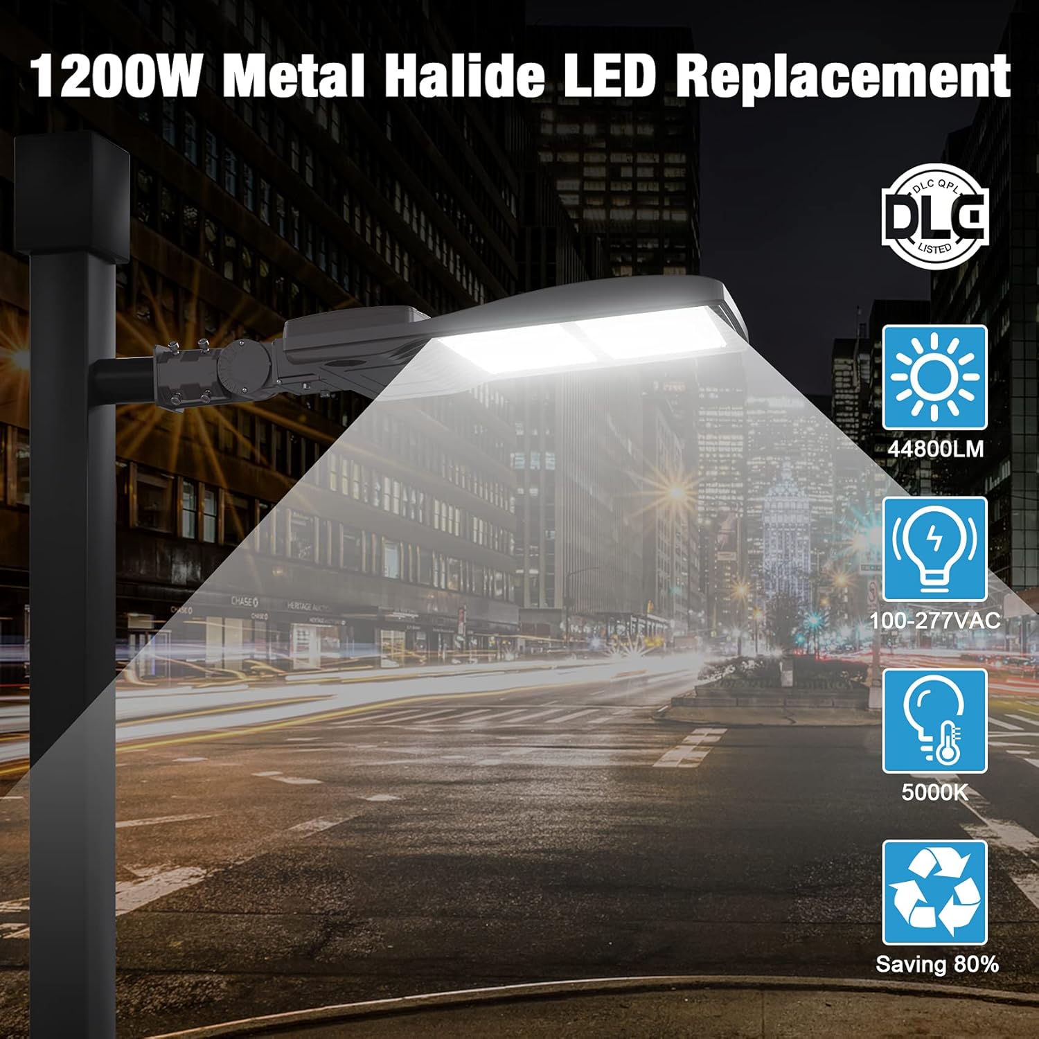 320W LED Parking Lot Light Commercial Slip Fitter Mount - UL DLC Listed 44800LM IP65 5000K Commercial Area Street Pole Lighting 100-277VAC Input Brown