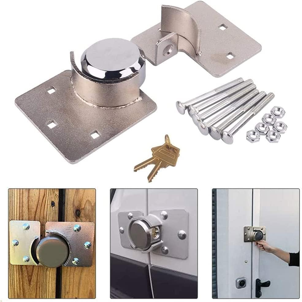 osea 2 Pack Van Door Padlock Heavy Duty Solid Steel Hasp 73MM Garage Shed Door Lock Security Padlock Nut with 4 Keys for Trucks, Gates, Vans and Vending Machines