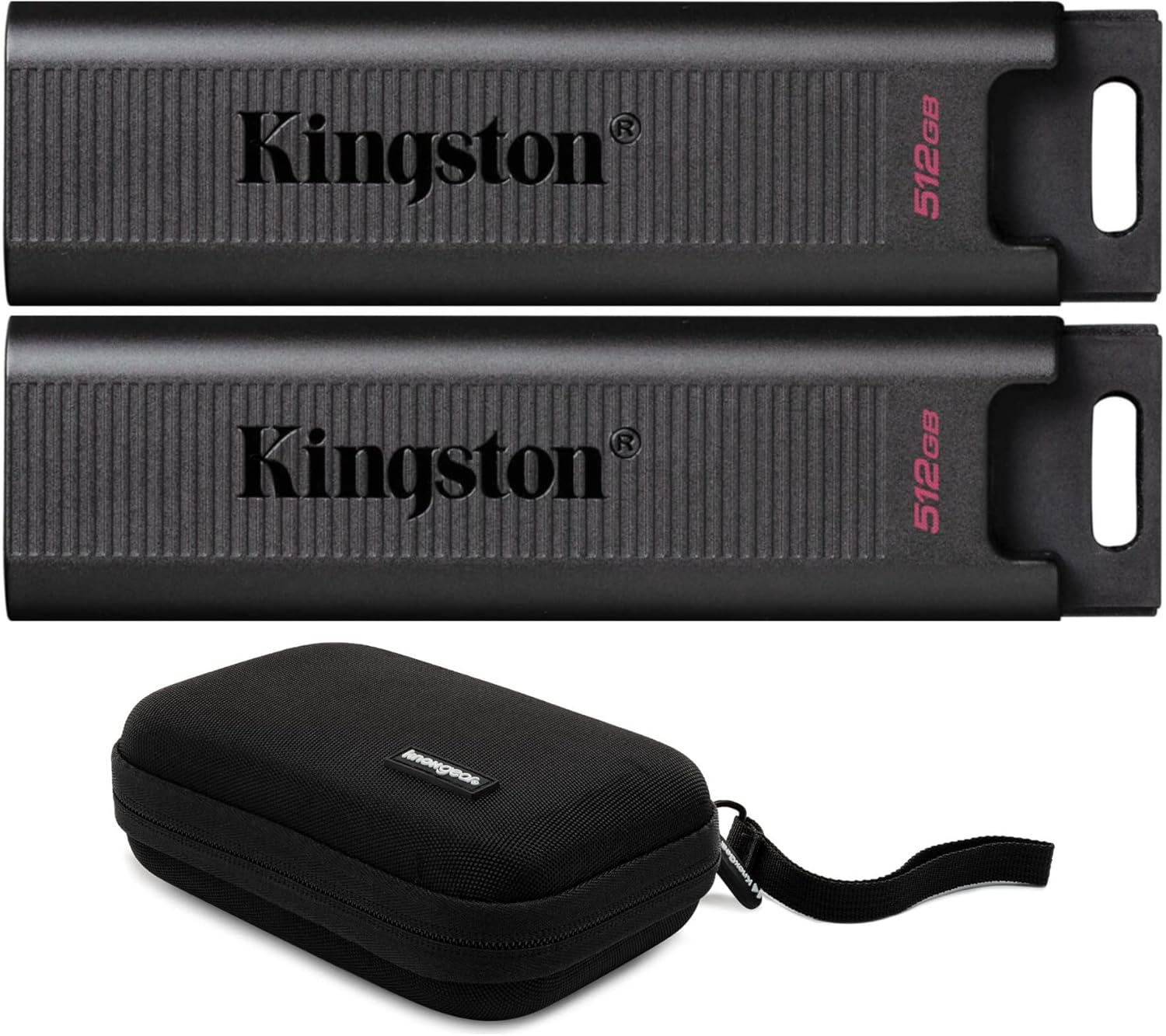 Kingston 512GB DataTraveler Max USB 3.2 Gen 2 Type-C Flash Drive (2-Pack) with Knox Gear Storage Case Bundle (3 Items)